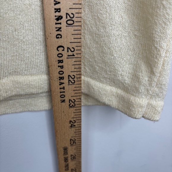 Vintage Talbots Short Sleeve Sweater M Polo Butter Yellow Tennis Country Club - Picture 6 of 8